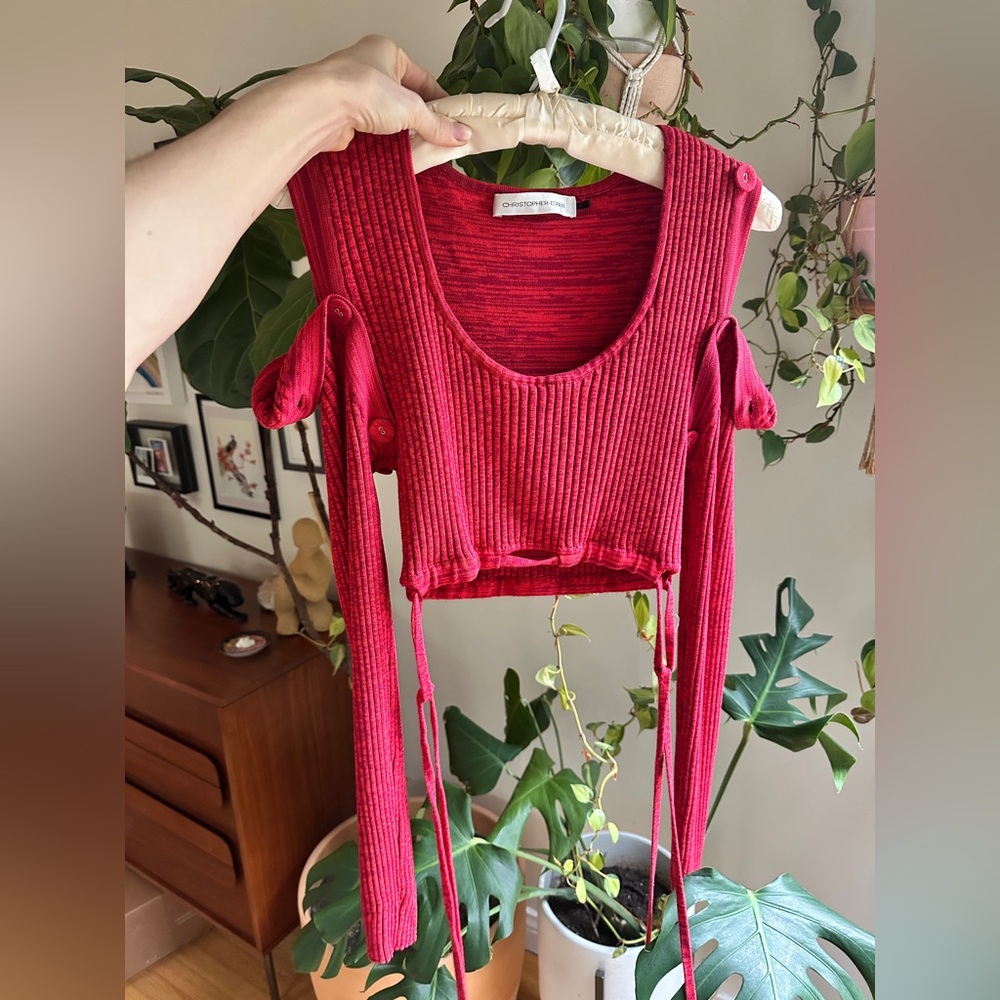 Christopher esber deconstruct long sleeve crop top